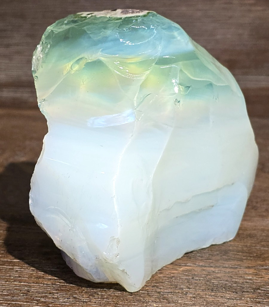 Aqua & Opalite Layered Slag Glass Rock Chunk 27oz 4 inches Landscape Aquarium