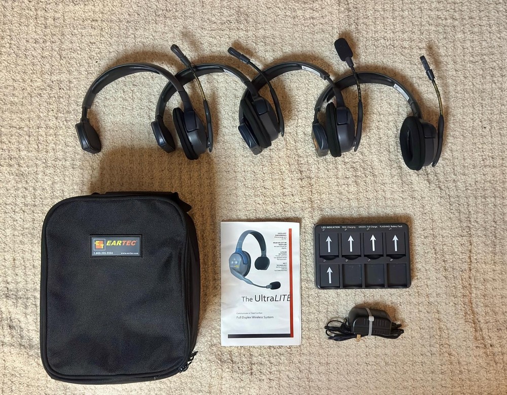 Eartec UltraLITE UL4S Wireless Intercom 4 Headset System Single Ear Crew