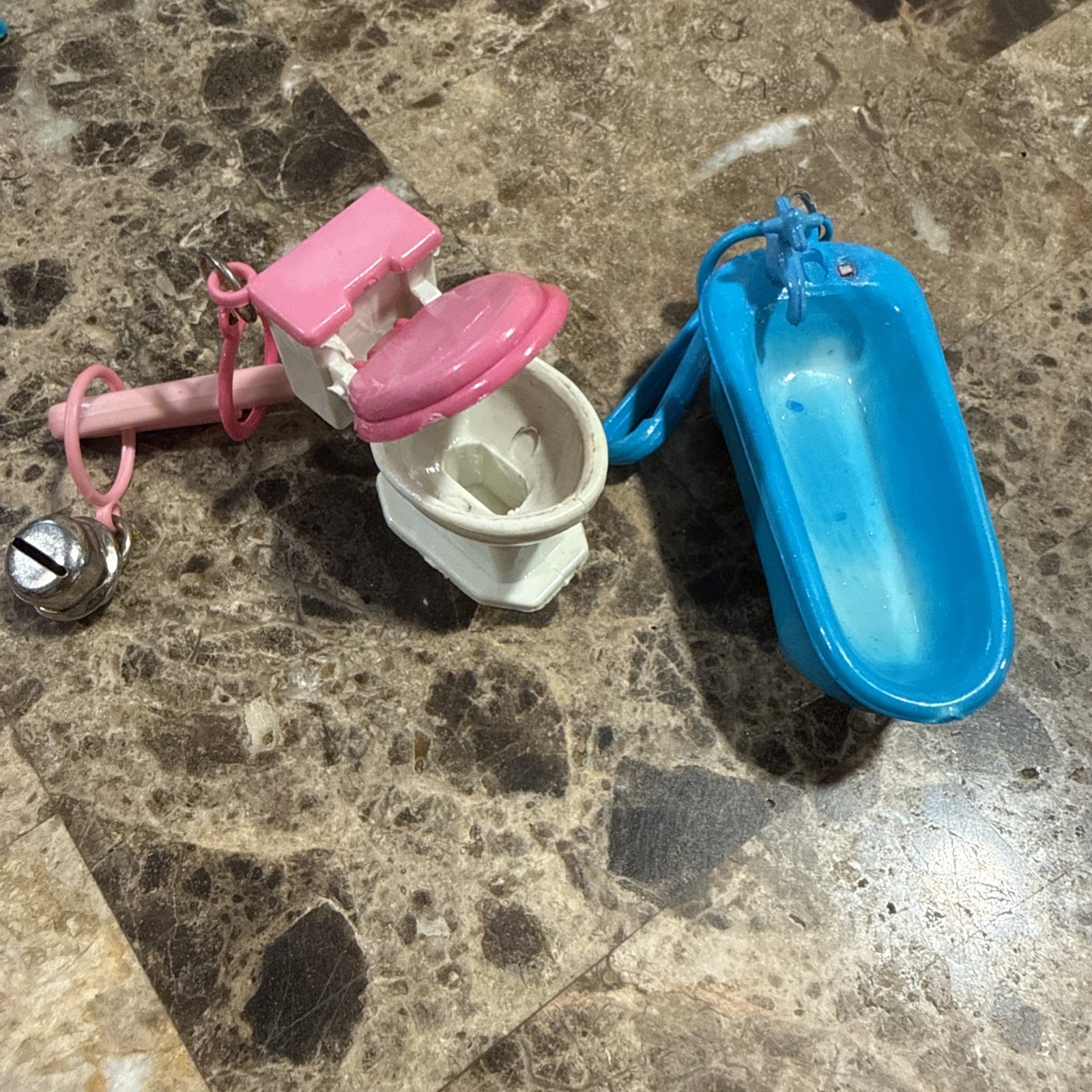 Vintage 1980's Plastic Clip On Bell Clip Charm Necklace Bracelet Charms Lot