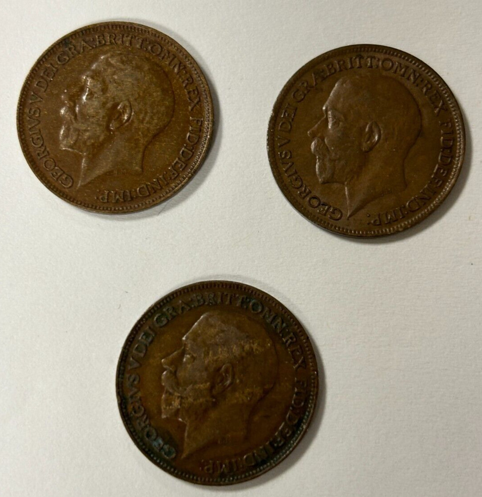 1920, 1921, & 1923 Farthing Great Britain