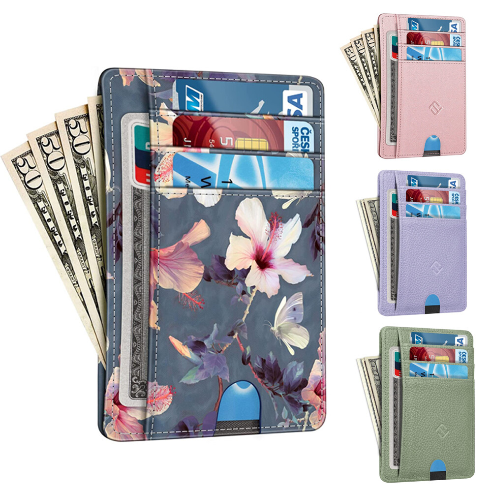 Slim Wallet Secure Men Women RFID Blocking Money Credit Card Holder Wallets