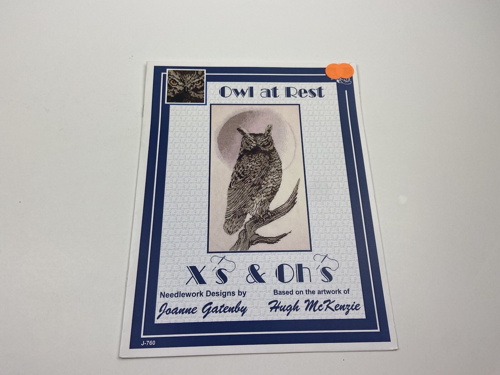 X's & Oh's Owl At Rest Counted Cross Stitch Pattern