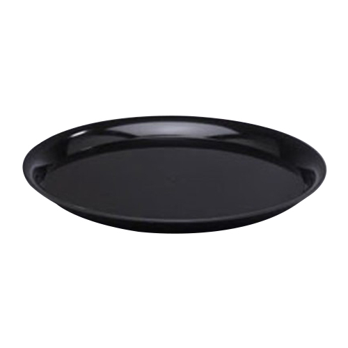 WNA CheckMate 12" Polystyrene Round Catering Tray With High Edge Black | 25/Case