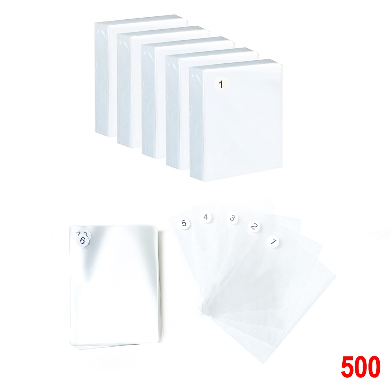 Numbered Soft Penny Sleeves for Sports & Trading Card Sellers 500, 1000, 5000