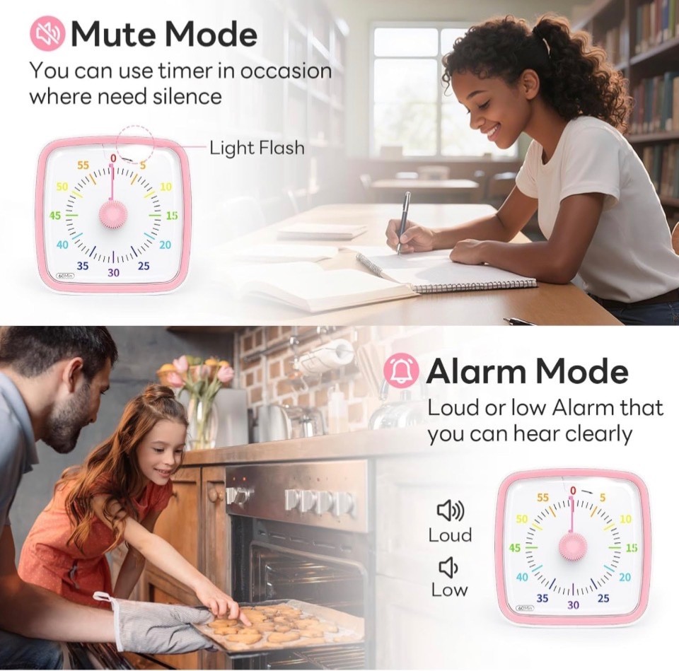 Visual Timer w/ Night Light, 60 Min Unicorn Countdown Timer Kids/Adults countdow
