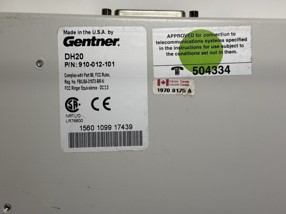 READ - Gentner DH20 Analog Broadcast Phone Line Console Audio Interface