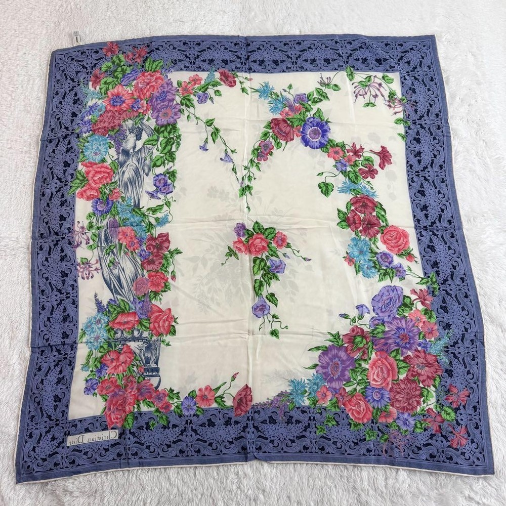 Christian Dior Large Scarf Floral Pattern