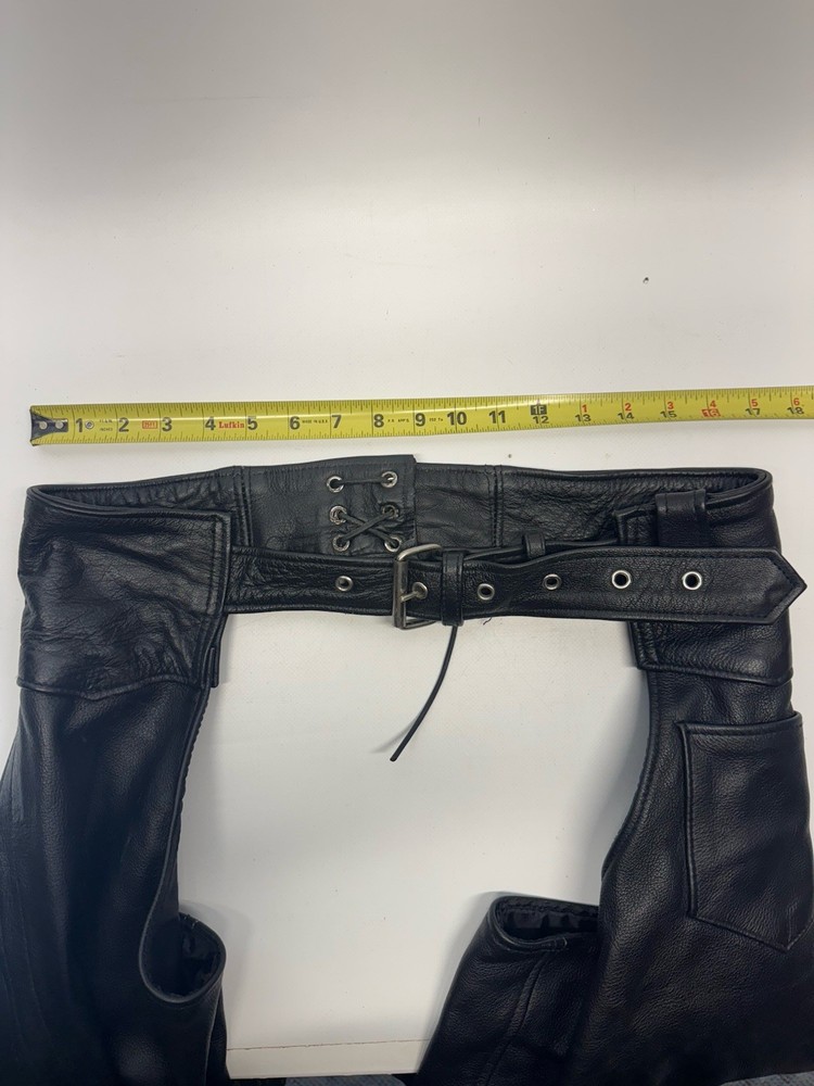 Interstate Leather Chaps Adjustable Size XL Motorcycle Biker Chaps