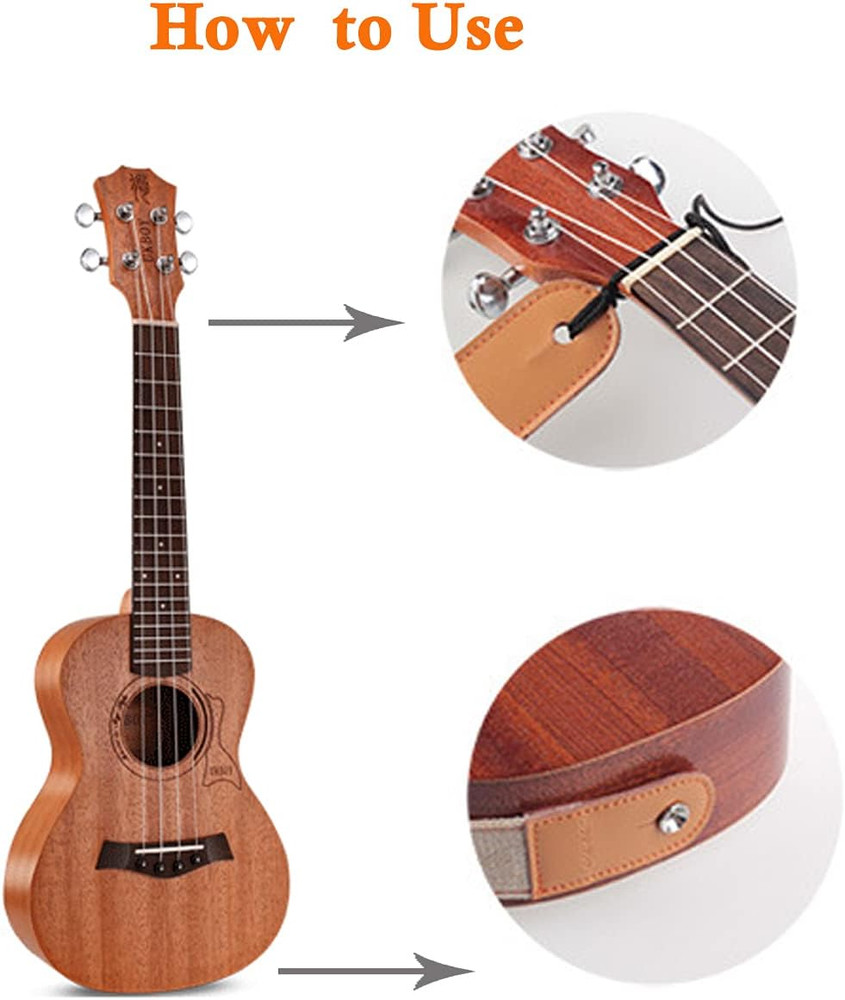 Ukulele Strap Cotton Linen Adjustable Uke Shoulder Strap with Picks Lock Butt...