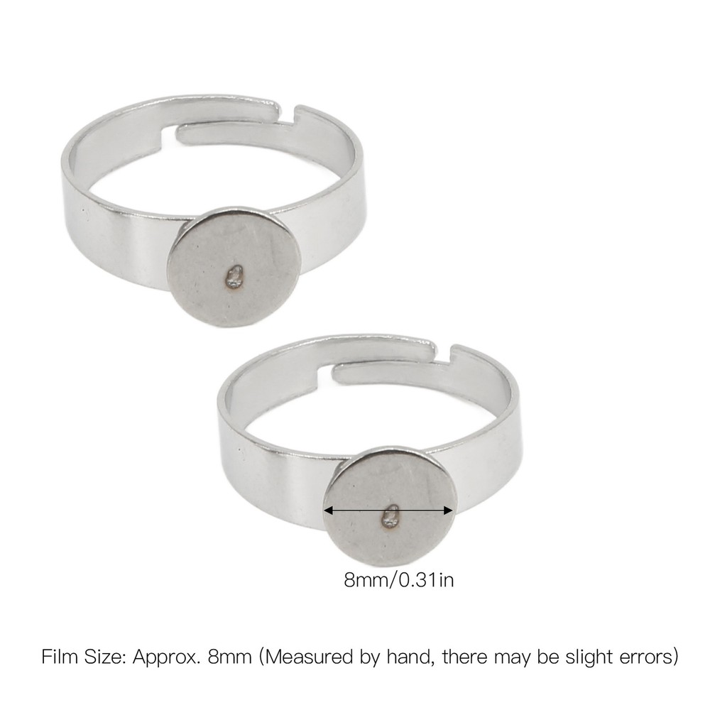 Adjustable Ring Blanks Ring Blanks 8mm Base Diameter 20PCS For Rings For