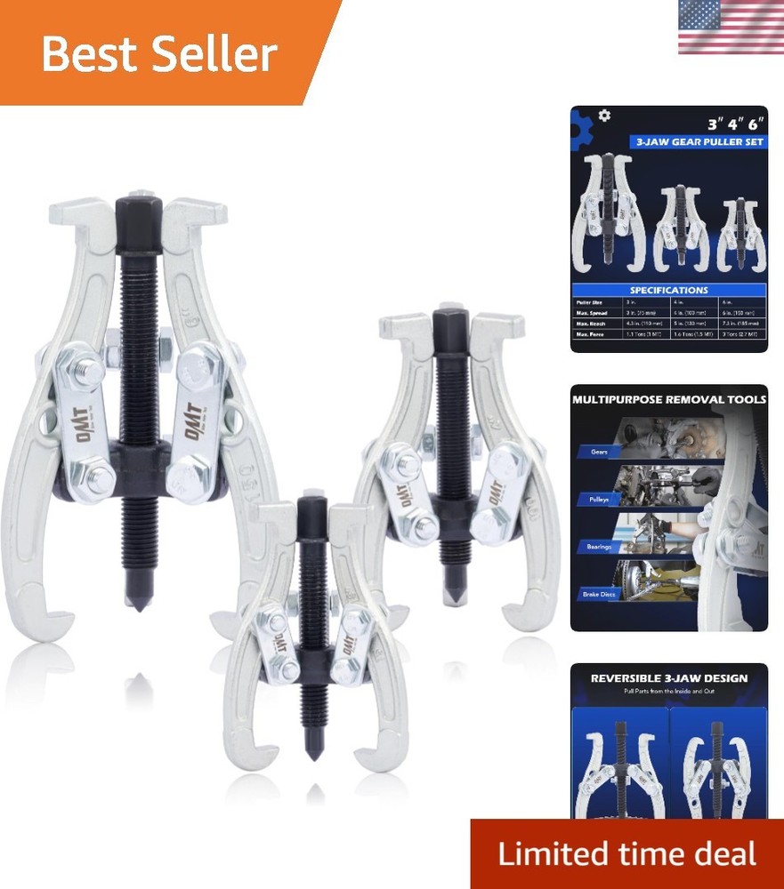 Multi-Function Heavy Duty Puller Set: 3" 4" 6" with Corrosion Resistant Design