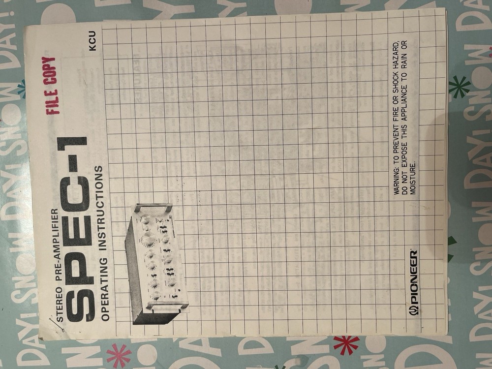 Pioneer Spec-1 Pre-Amplifier