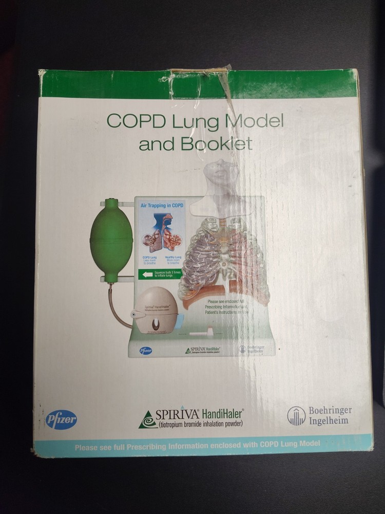 Vintage Pfizer  COPD Display Model - Dr office interactive Spiriva Nib lungs