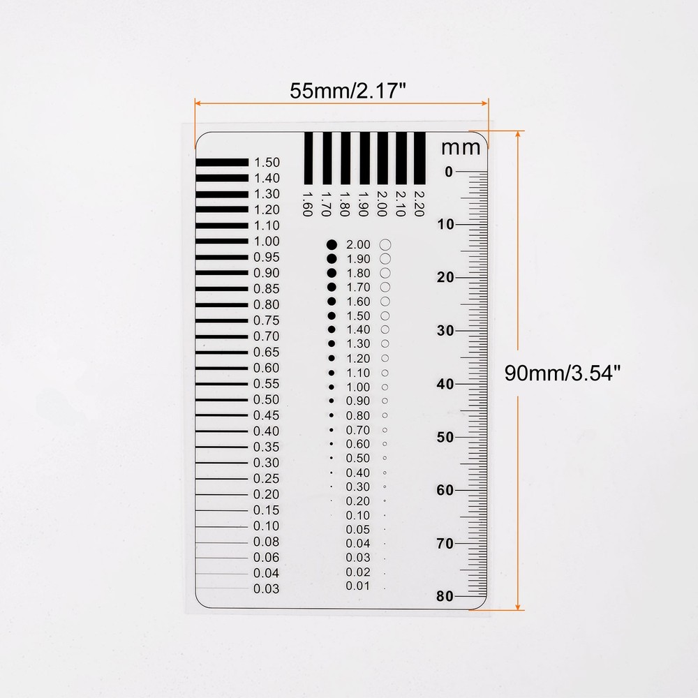 5pcs Transparency SEC Size Estimation Chart 80mm Diameter Line