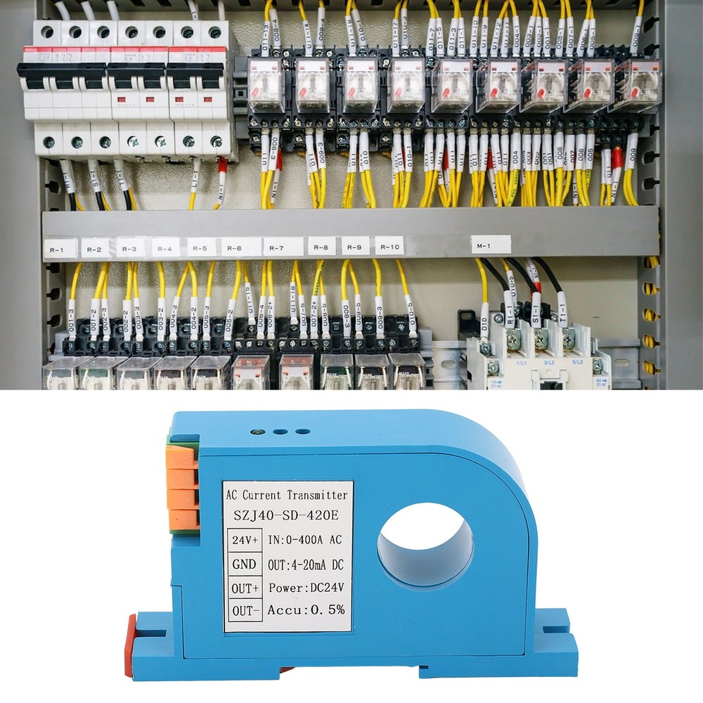 AC Current Transmitter 4‑20mA Output Single Phase AC Current Transducer Sensor