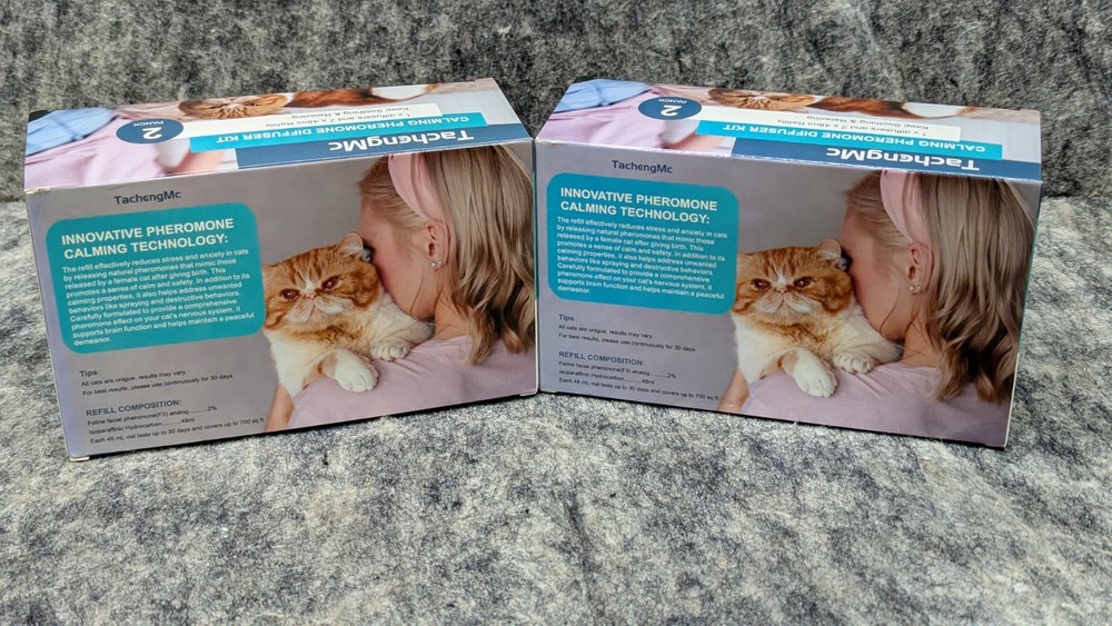 4 Pack TachengMc Cat Calming Diffuser, Cat Pheromones 2 Diffuser + 4 Refill 48ml