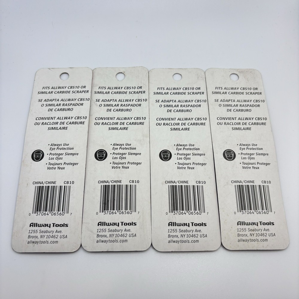 4x Allway Tools CB10 1" Triple Blade Triangular Scraper Replacement Blade 25mm