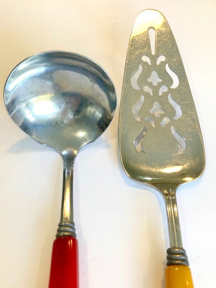 Bakelite Catalin 15 pc Partial Set Multicolor Flatware 1930's #4