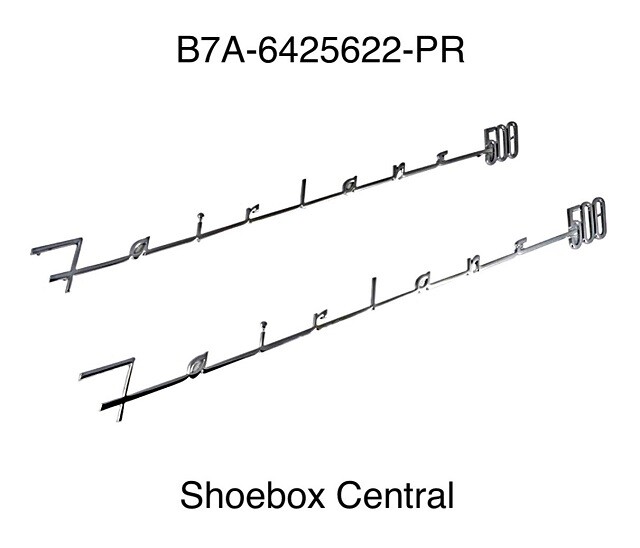 1957 1958 Ford Fairlane 500 Quarter Panel Chrome Script Letters Emblems