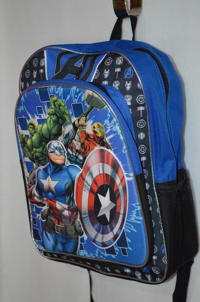 Marvel Avengers Blue/Black/Multicolor Boy's Medium Backpack