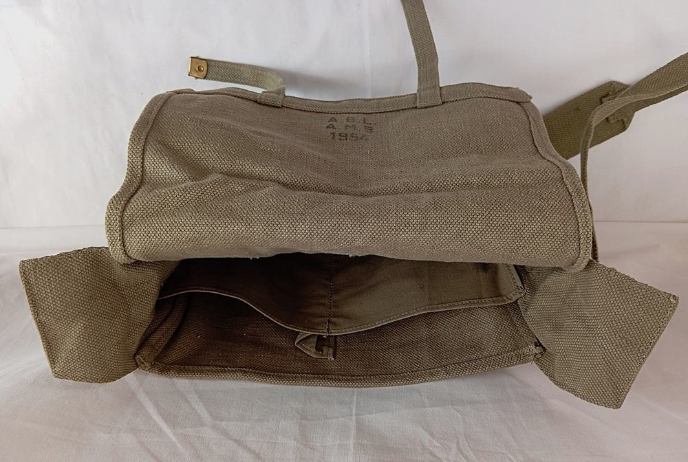 Belgian Army 1937 Pattern Webbing Bag Haversack Small Pack Dated 1954
