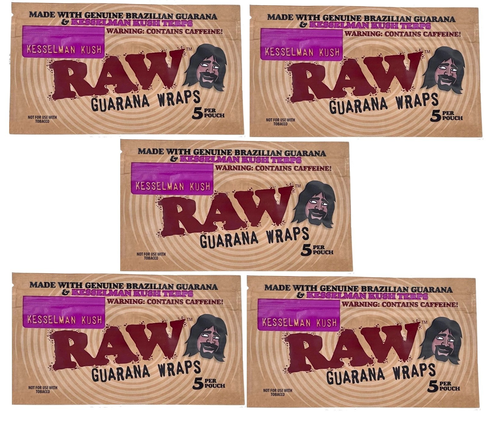 RAW GUARANA WRAPS (KESSELMAN KUSH) 5 PACKS - 5 per pouch / 25 total