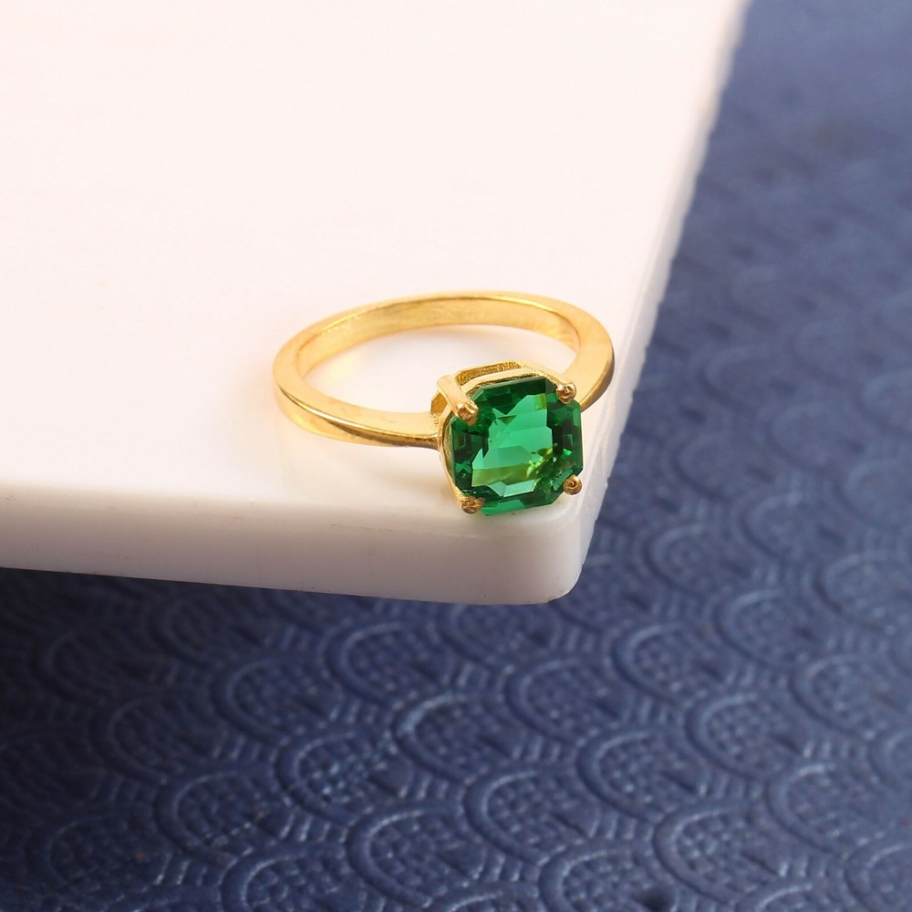 Green Emerald Ring Gemstone Ring Statement Ring Gift For Her Green Wedding Ring