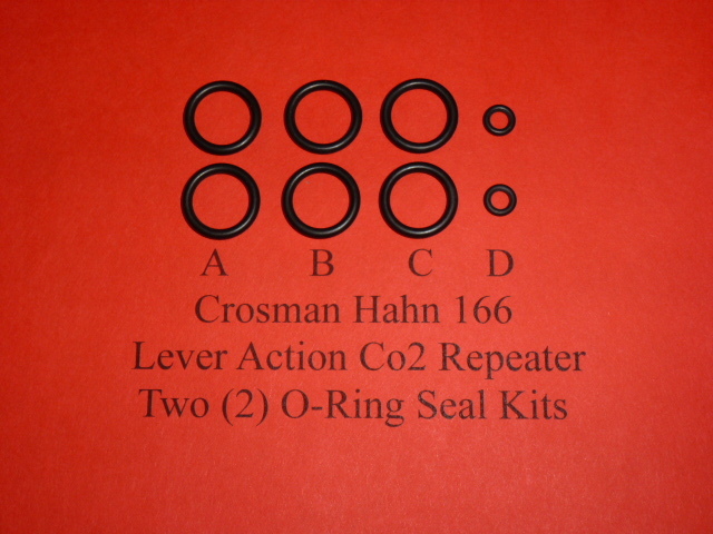 Crosman Hahn Model 166 Co2 Rifle Two (2) O-Ring Seal Kits +Exploded View & Guide