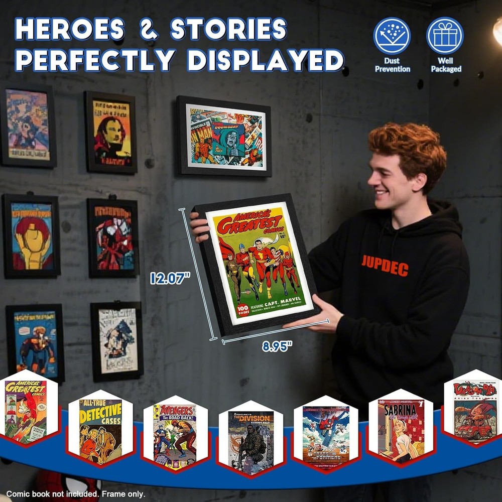 Comic Frame with Acrylic Sheet and Positioning Mat for Home Decor