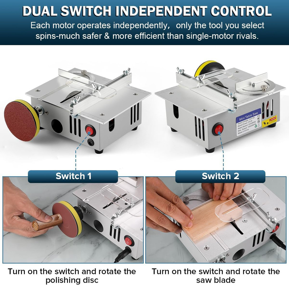 Mini Table Saw,Mini Table Saws for Crafts, Mini Multi Functional Table Saw, Dual
