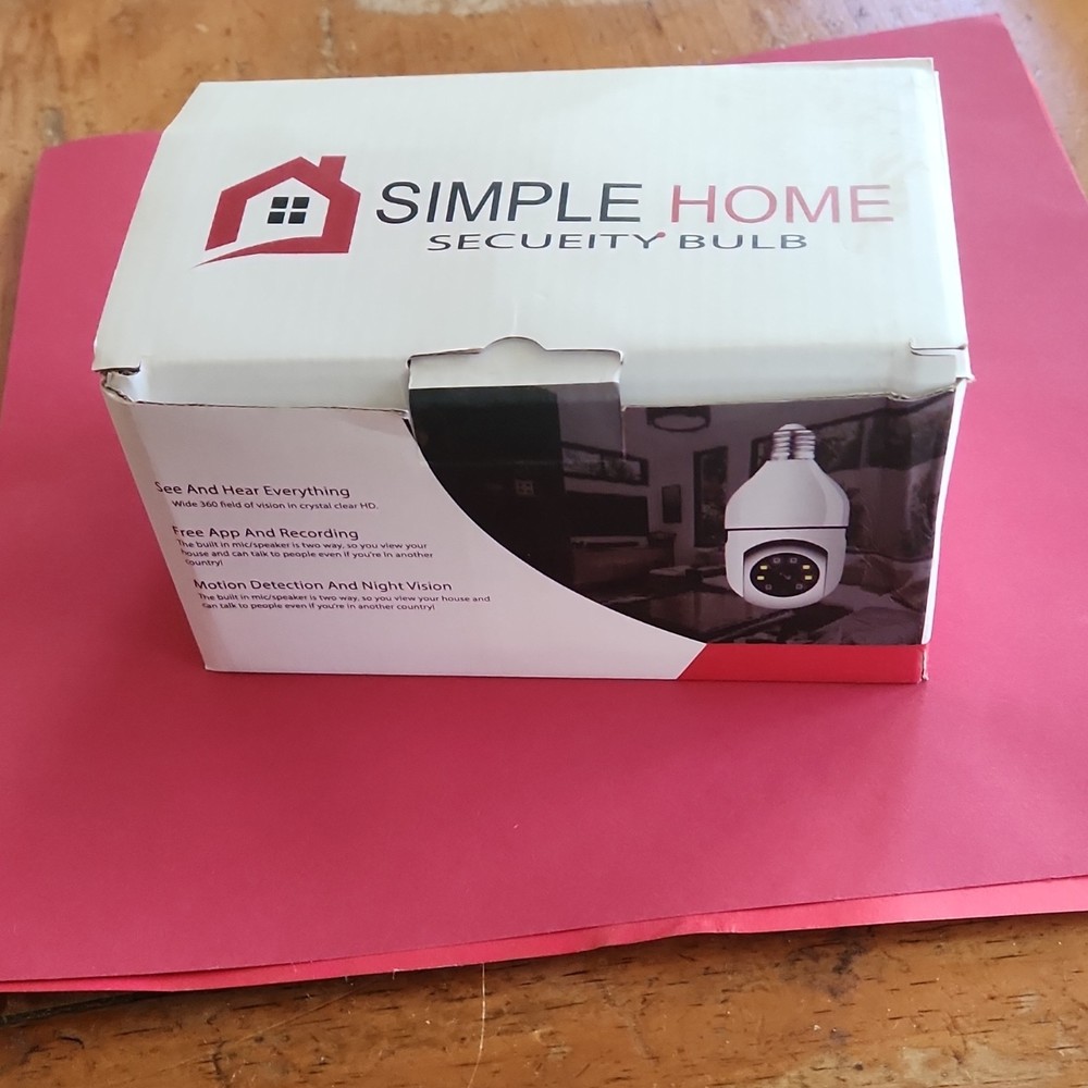 Simple Home Security Bulb Wireless HD 360° Night Vision Motion Detection