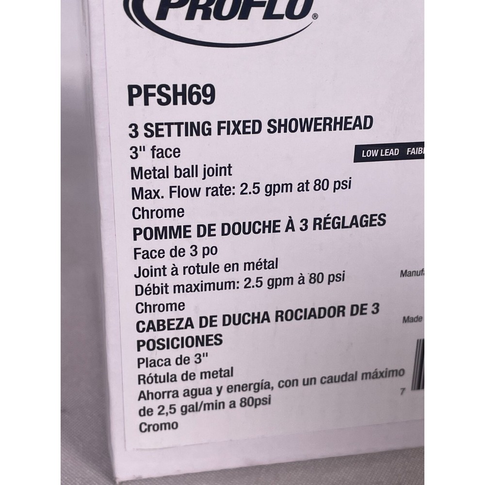 ProFlo 3-Setting Fixed Round Shower Head PFSH69