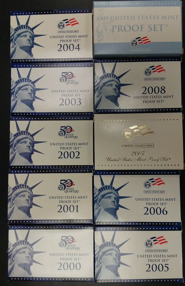 Proof Sets in the Box One Random proof set from 1968-2009