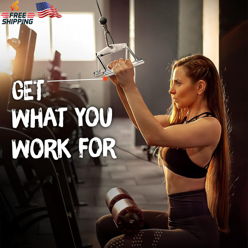 Yes4All Cable Machine Attachment, Double D Handle & Tricep Rope Cable Attachment