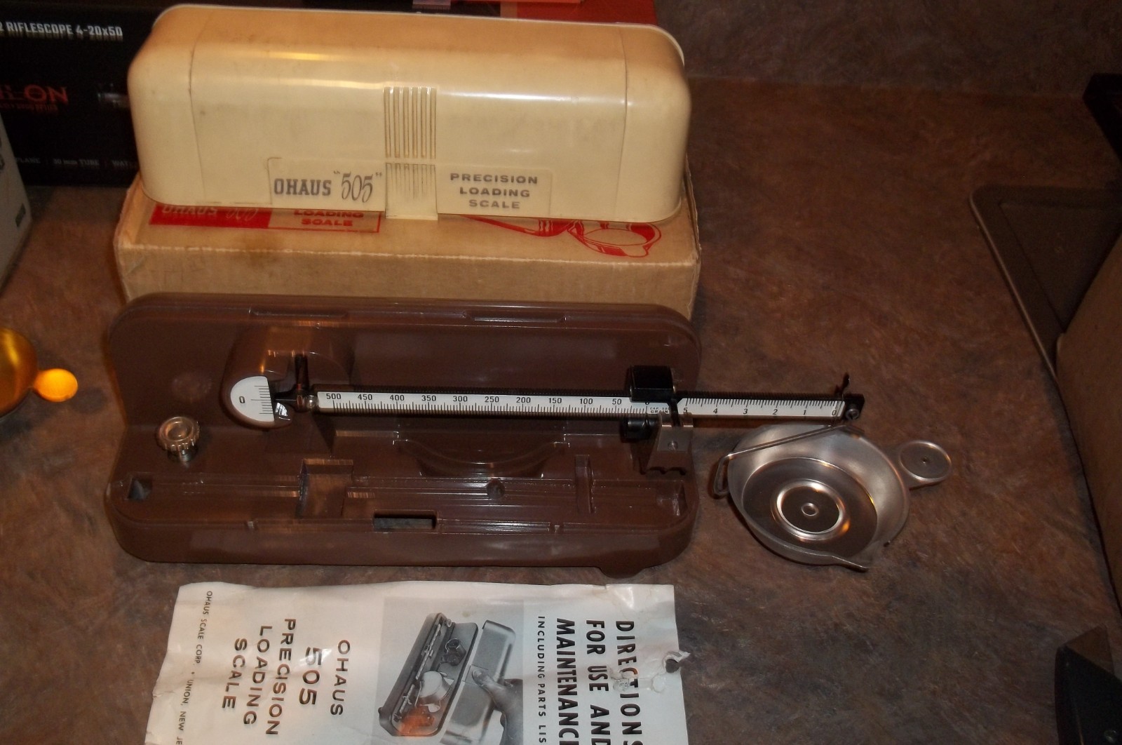 Ohaus, 505, Powder Scale with Box & Instrcutions