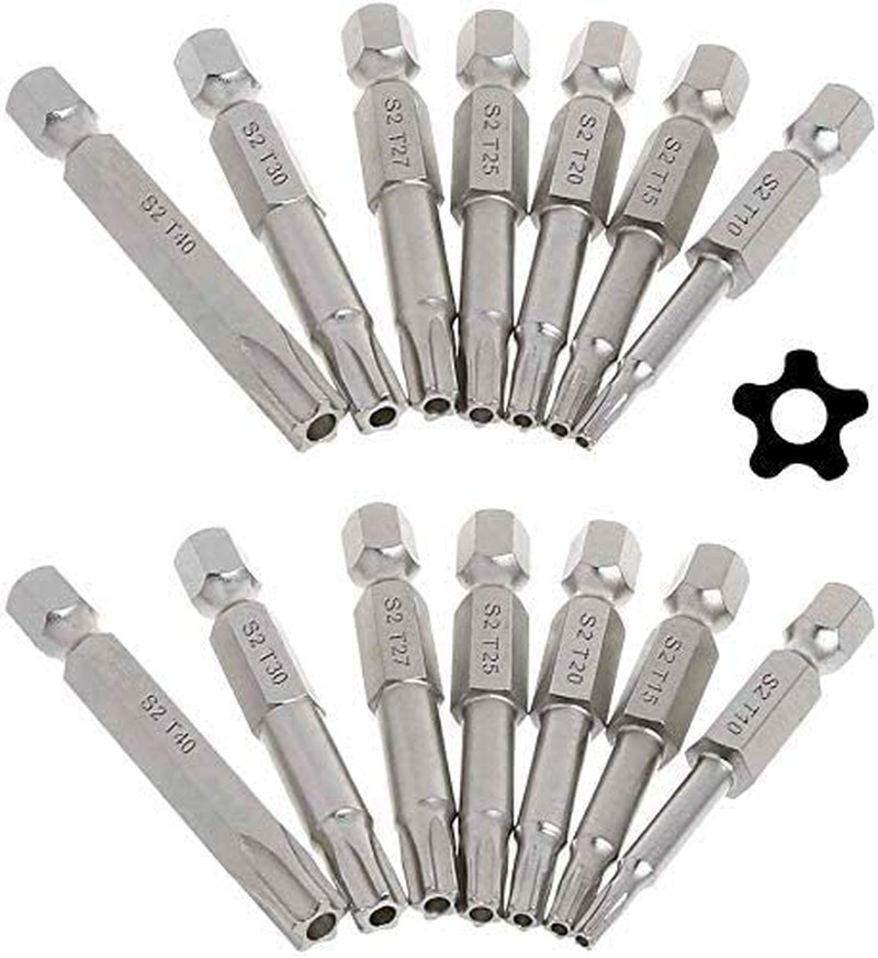Mesee 5 Point Security Star Torx Screwdriver Bits Set 14Pcs Security Star Torx S