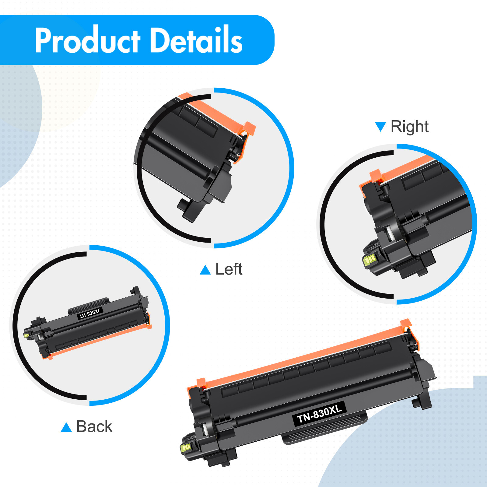 2PK TN830XL Toner Compatible for Brother TN830 XL DCP-L2647DW HL-L2405W L2460DW