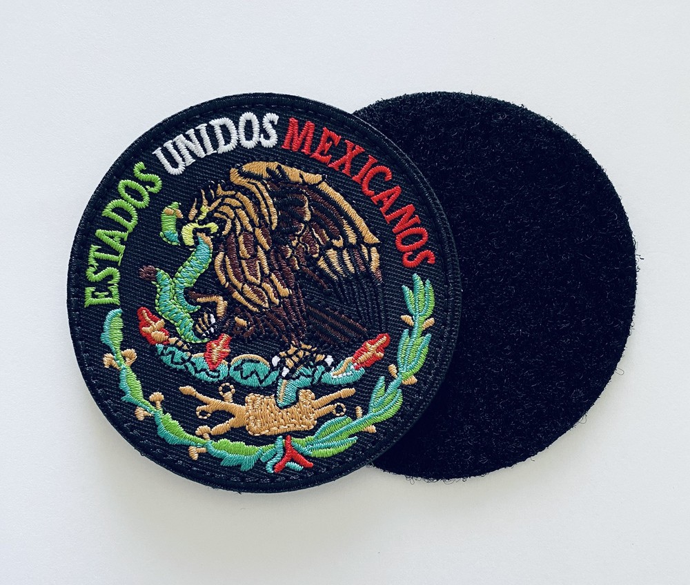 MEXICO FLAG EAGLE ESTADOS UNIDOS MEXICANOS HOOK & LOOP  EMBROIDERED  PATCH