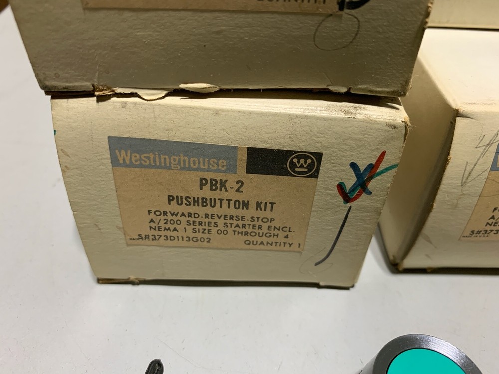 One (1) Genuine Westinghouse PBK-2 Pushbutton Kit Forward Reverse Stop, NOS