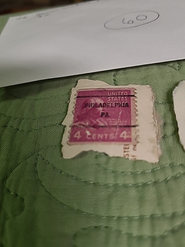 TWO JOHN ADAMS STAMPS (ENVELOPE 60)