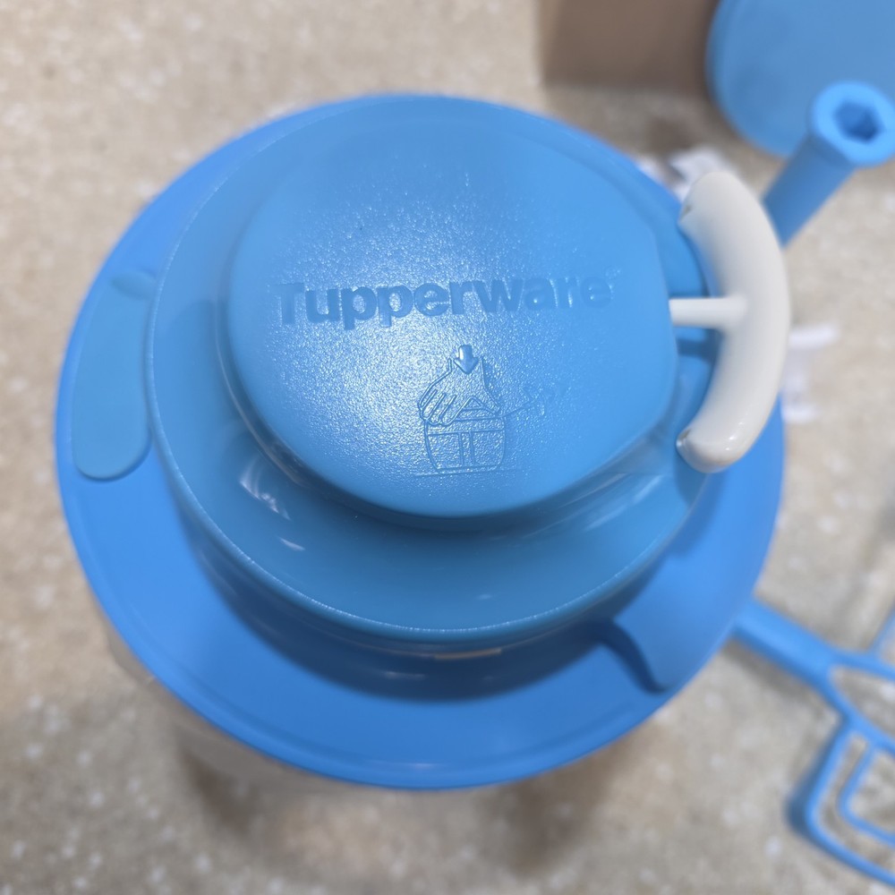 Tupperware Power Chef System Supersonic Extra (Blue) Manual Food Processor New