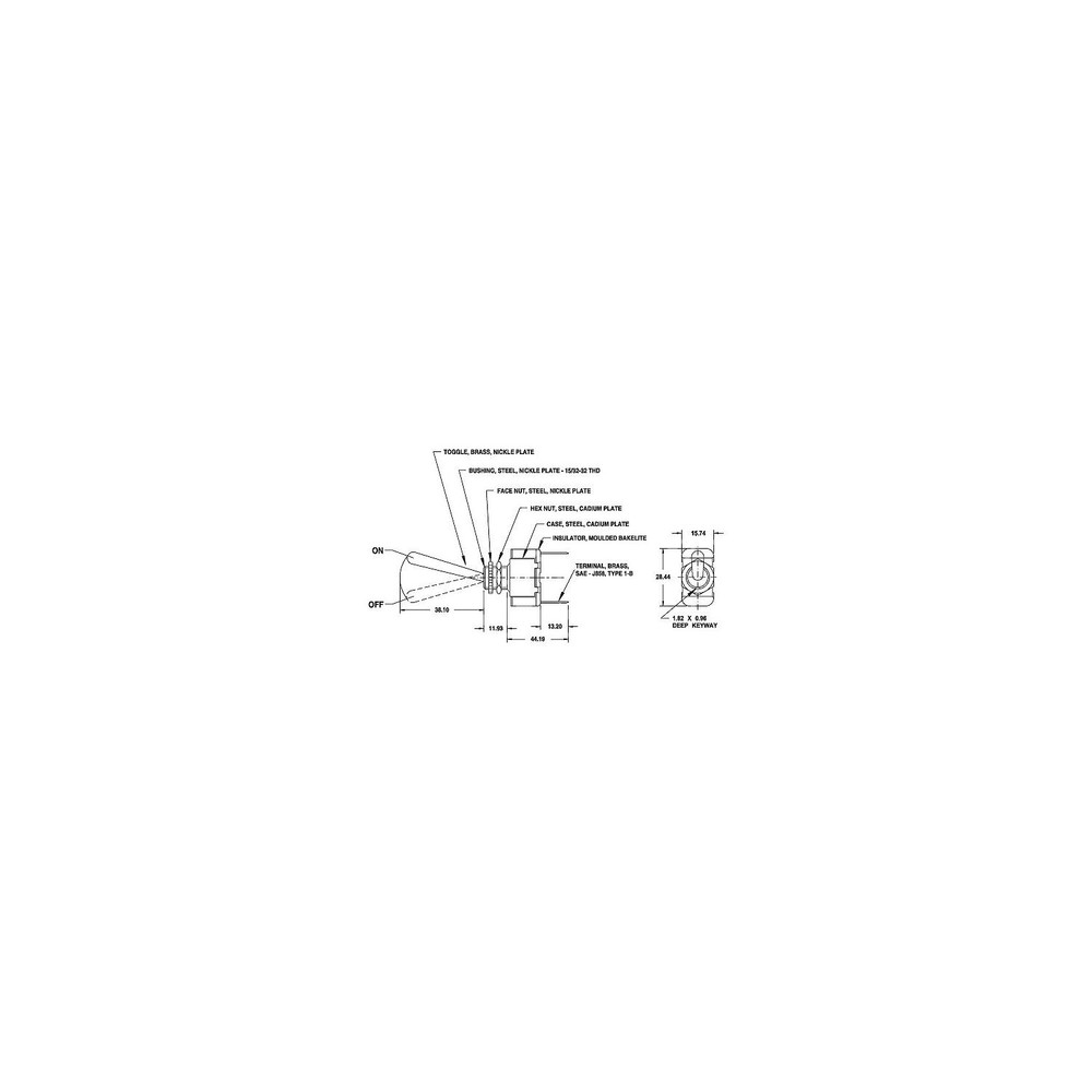 Cole Hersee 55055-BP Toggle Switch, ON-OFF SPST, Retail Pkg