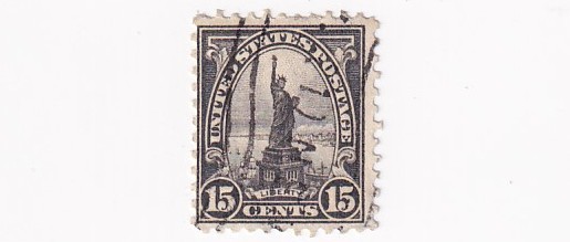 STAMPS US SCOTT 696 "Statue of Liberty" 15 CENT 1931 USED FANCY CANCEL - O