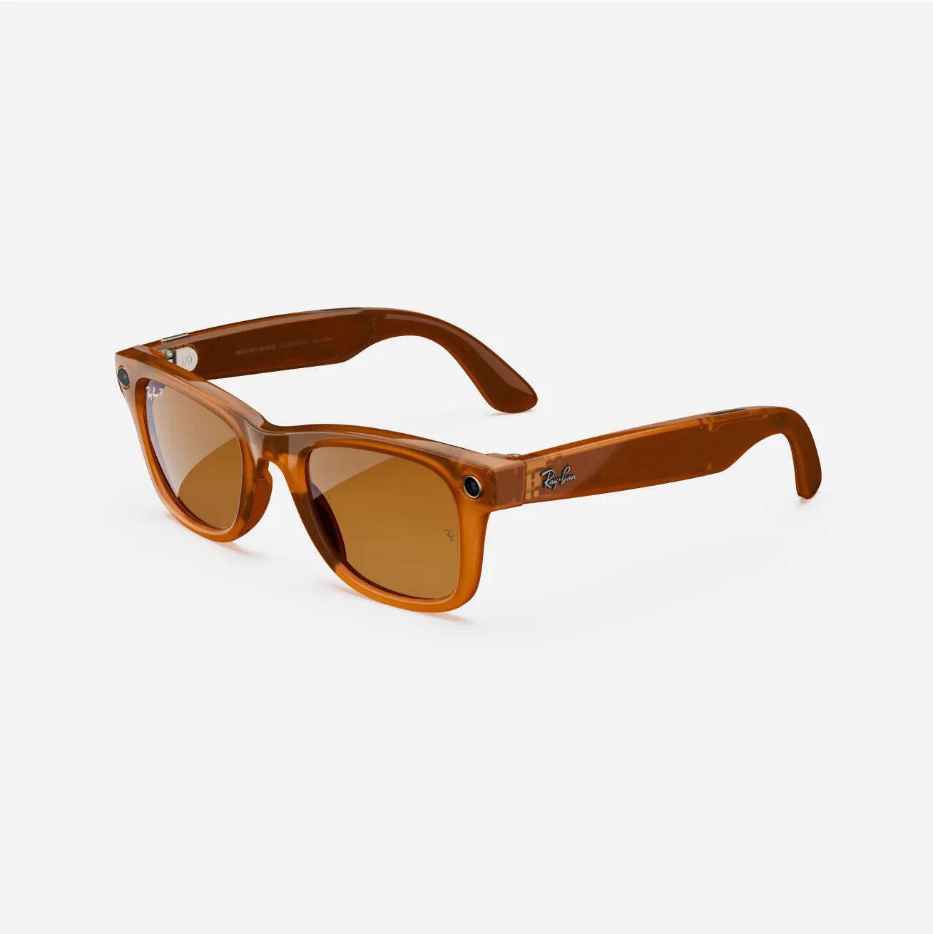 Ray-Ban Meta Wayfarer (Refurbished), Shiny Caramel Transparent / Brown, Standard