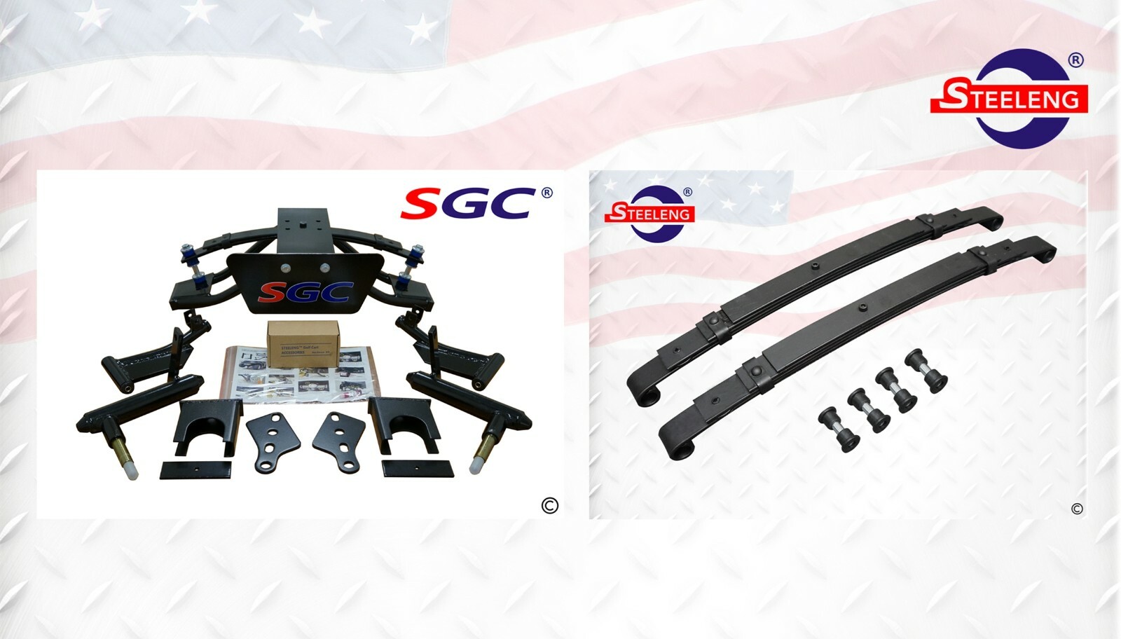 SGC 6" A-Arm Lift Kit for Club Car PRECEDENT Golf Cart / HD Rear Leaf Springs