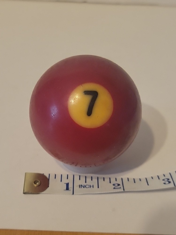 Vintage No. 7 Solid Red Pool Ball Billiard 2" Replacement (J)