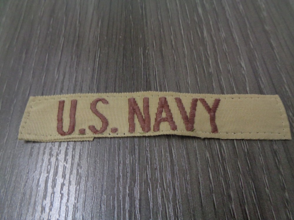 US NAVY ID TAPE  BDU  DESERT STORM PATCH TAN / DESERT  PATCH  USED