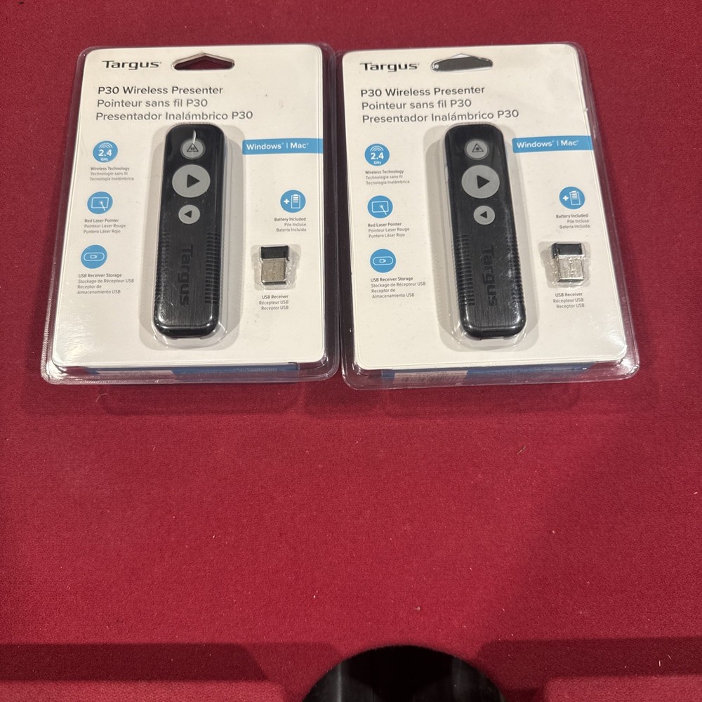 Lot 2 Targus Wireless USB Presenter With Laser Pointer - AMP30TT