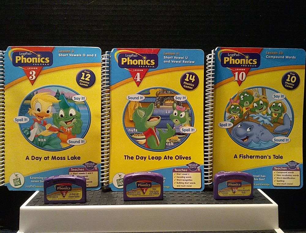 Vtg 2002 Lot LeapFrog LeapPad Phonics Program Lesson's 3,4,10♡All Assorted Books