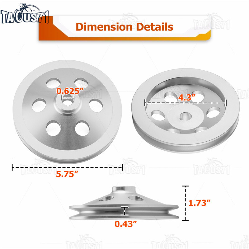 Billet 1V Power Steering Pump Pulley Key Way for SBC BBC Chevy Short Water Pump